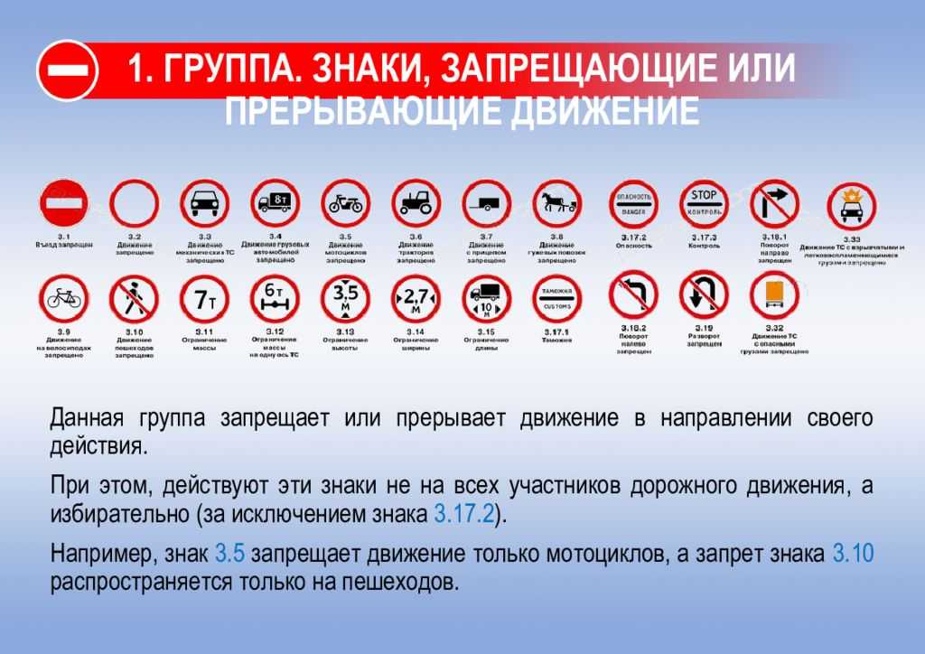 Какие запреты в московской области. Запрещающие знаки. Запрещающих знаков. Запрещено запрещать знак. Группа запрещающих знаков.
